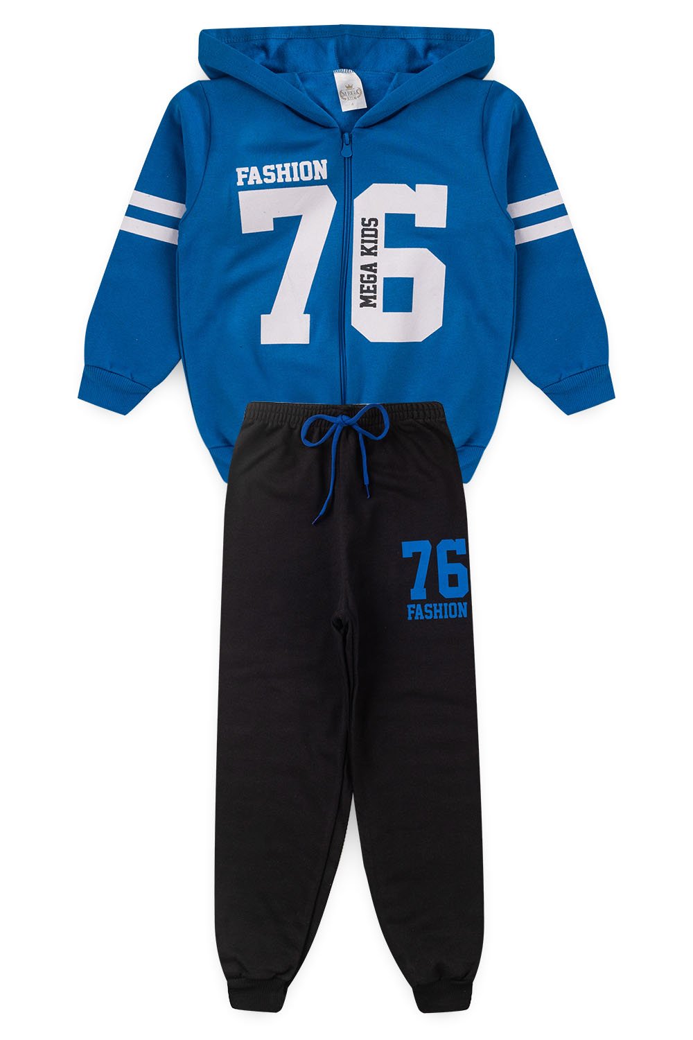Conjunto Moletom Peluciado Infantil Masculino Fashion 76 - Royal