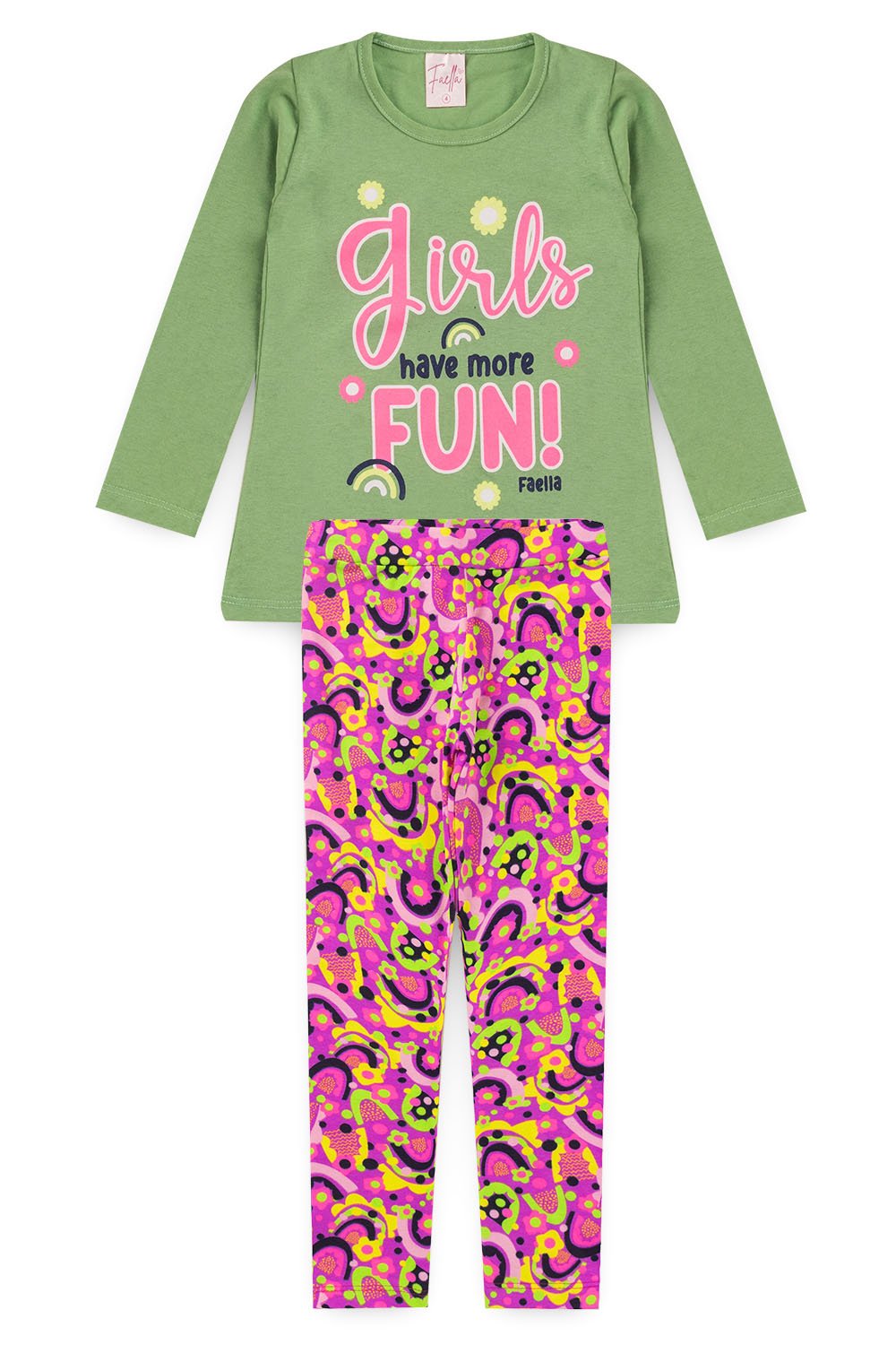 Conjunto Infantil Meia Estação Feminino Girls Fun - Verde