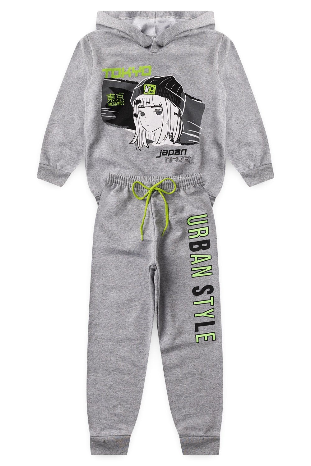 Conjunto Moletom Peluciado Infantil Masculino Tokyo - Mescla