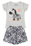 Conjunto Infantil Menina Zebrinha Verão Cinza