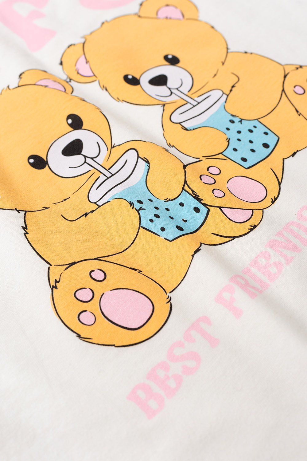 Conjunto Infantil Verão Feminino BFF'S - Off White