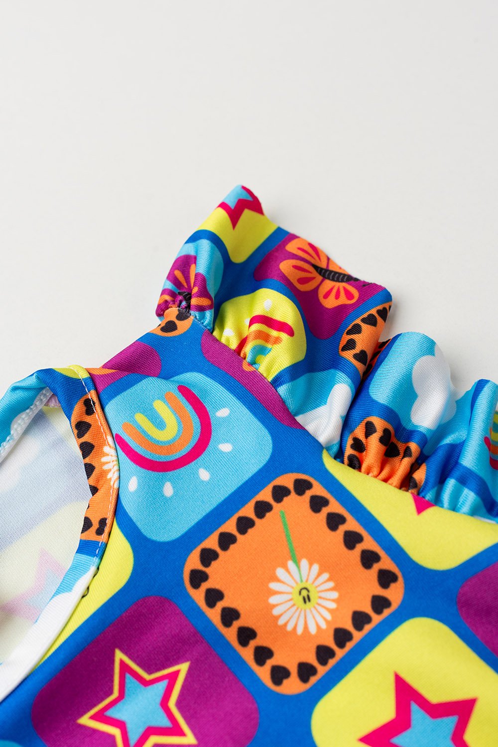 Vestido Infantil Verão Feminino Arco-íris - Azul