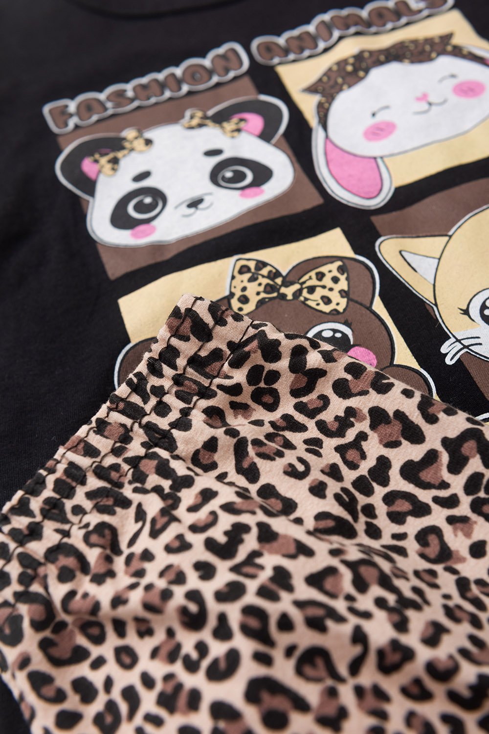 Conjunto Infantil Meia Estação Feminino Animais- Preto