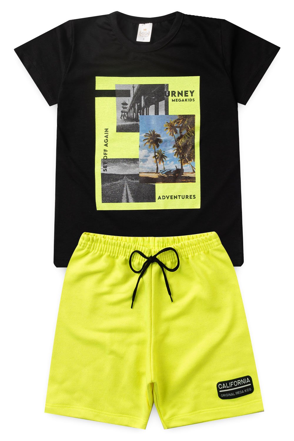 Conjunto Infantil Verão Masculino Jurney Mega Kids - Preto