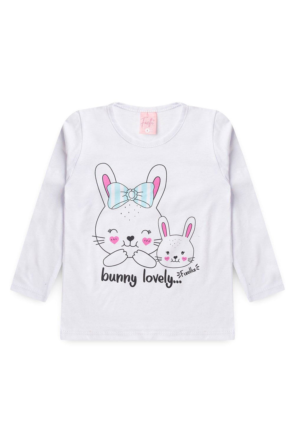 Conjunto Infantil Meia Estação Feminino Bunny Faella - Branco