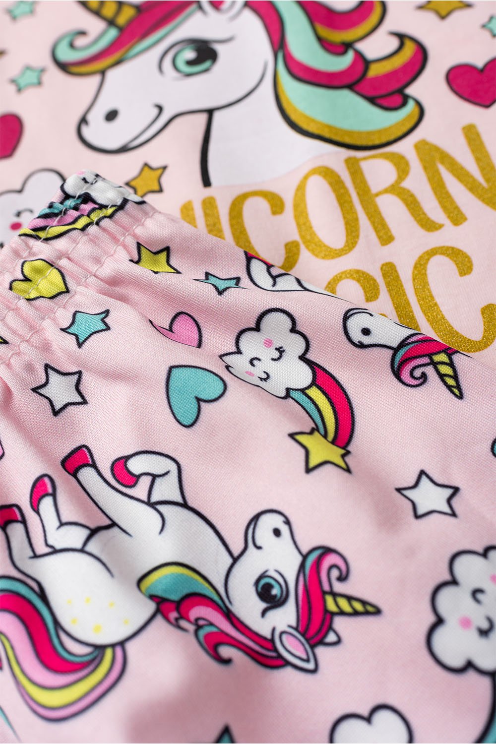 Conjunto Infantil Meia Estação Feminino Unicorn Magic - Rosa