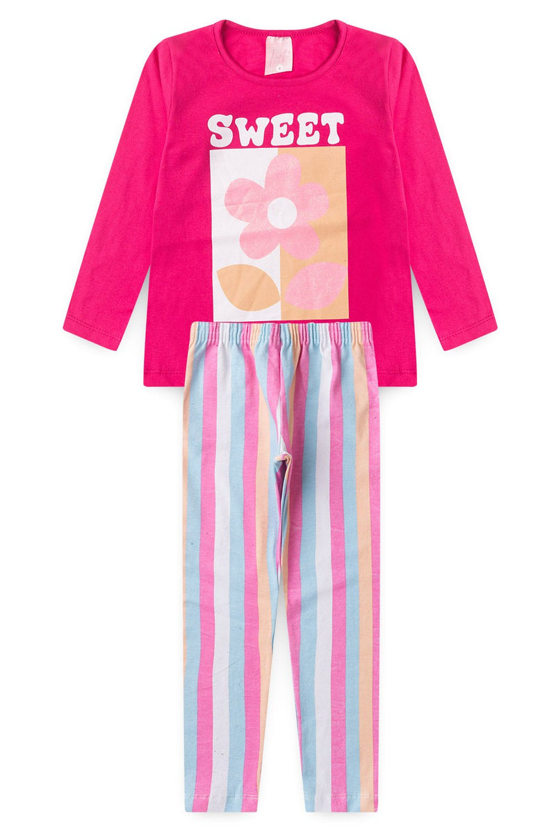 Conjunto Infantil Meia Estação Feminino Sweet Faella - Pink