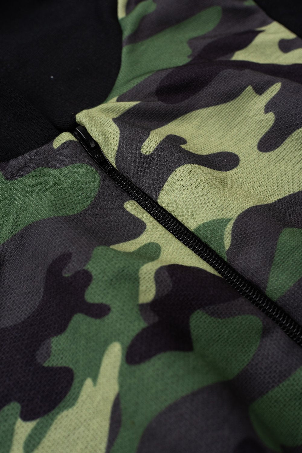 Conjunto Moletom Peluciado Infantil Masculino Camuflado - Preto
