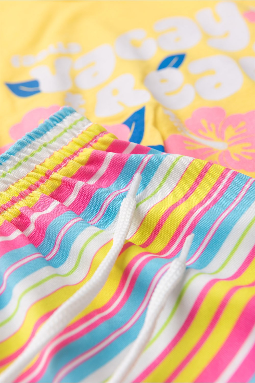 Conjunto Infantil Verão Feminino Regata Vacay Ready - Amarelo