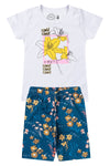 Conjunto Infantil Menina Flower Verão Branco