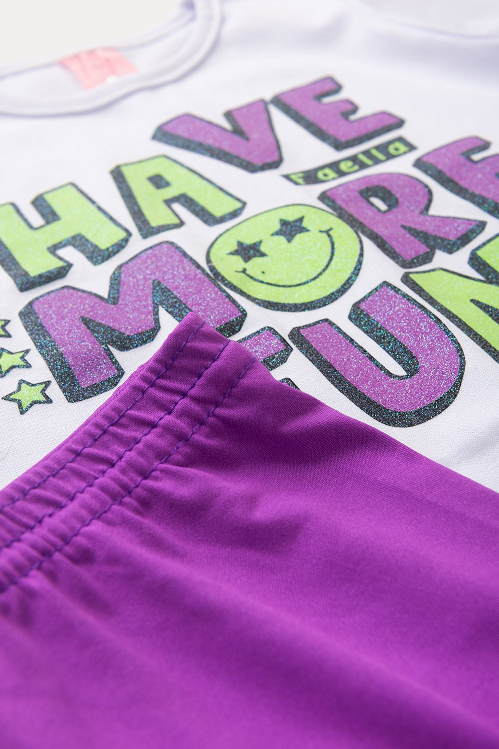 Conjunto Infantil Meia Estação Feminino Have More Fun - Branco
