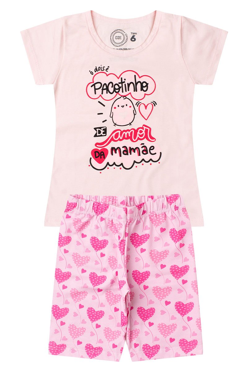 Conjunto Infantil Menina Pacotinho Verão Rosa Bebê