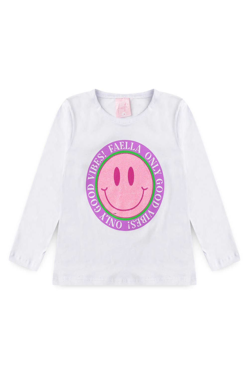 Conjunto Infantil Meia Estação Feminino Emogi Good Vibes - Branco