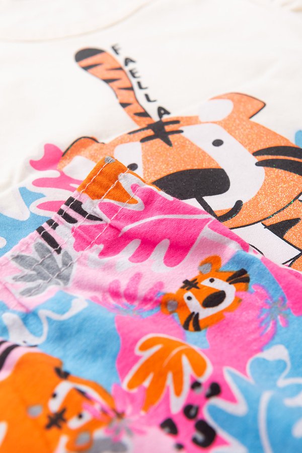 Conjunto Infantil Meia Estação Feminino Tigre Faella - Off White