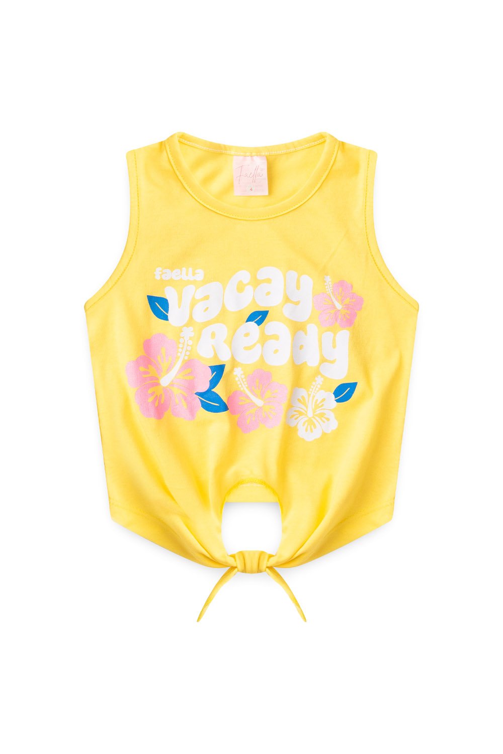 Conjunto Infantil Verão Feminino Regata Vacay Ready - Amarelo