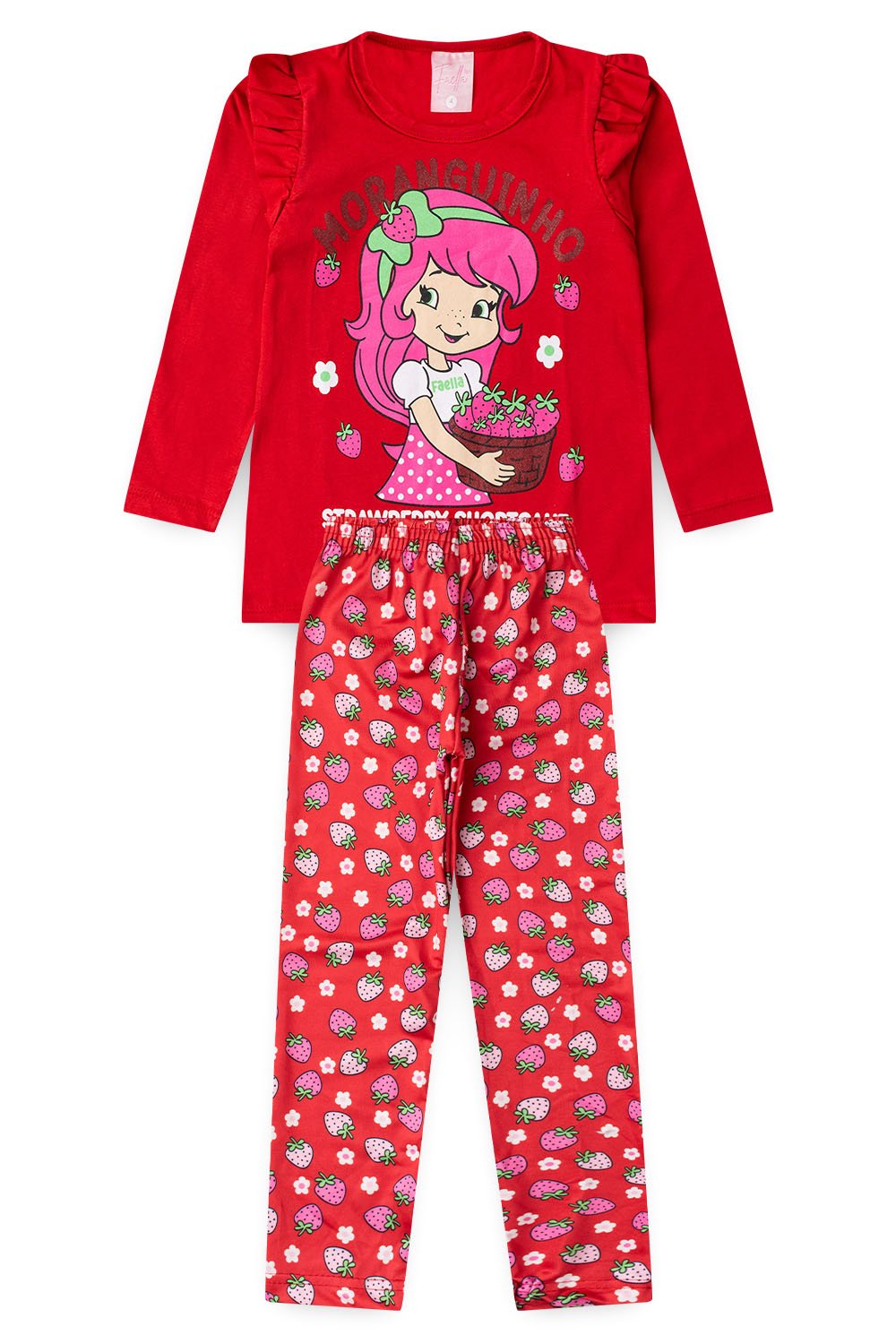 Conjunto Infantil Meia Estação Feminino Moranguinho - Vermelho