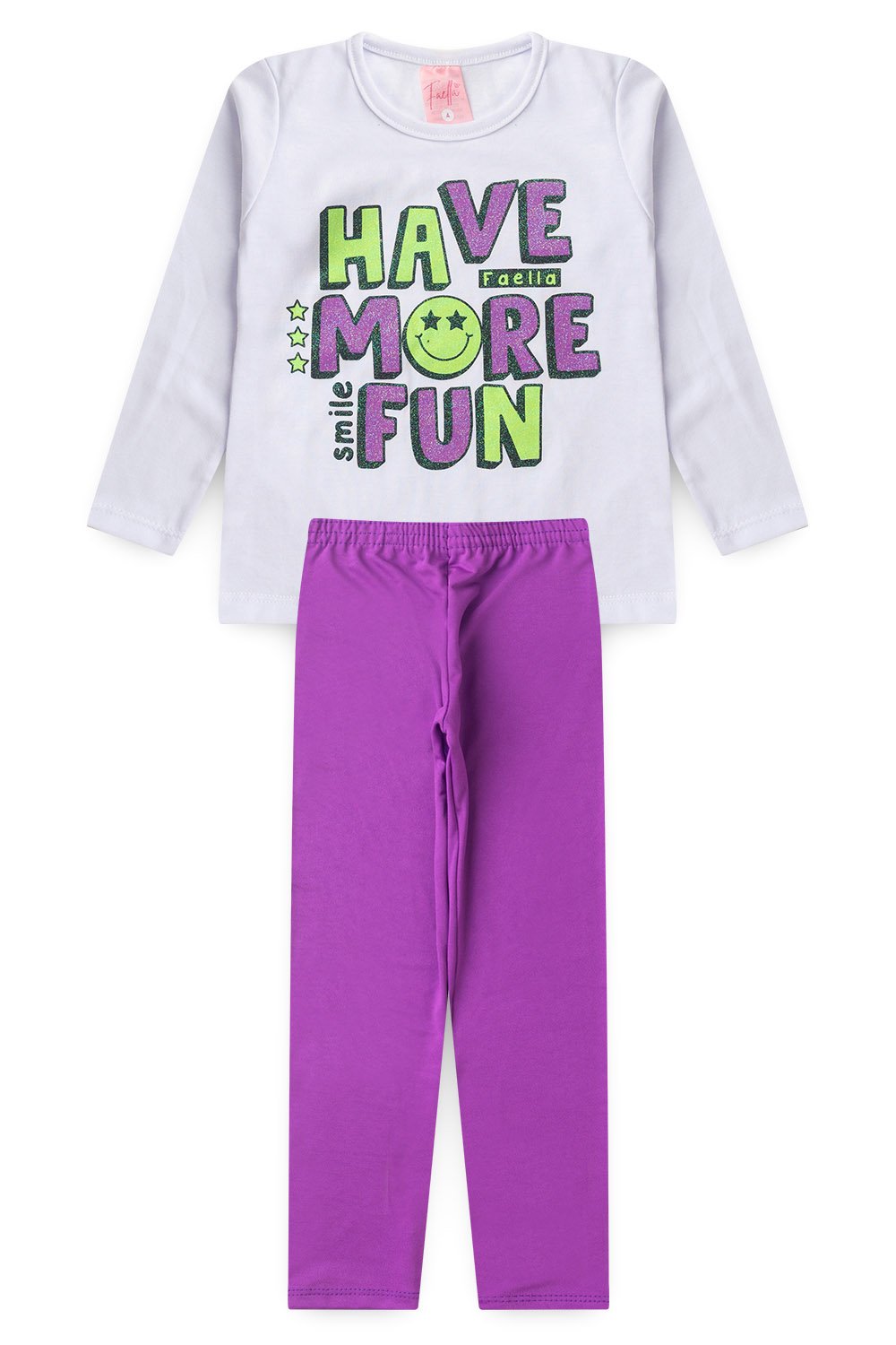 Conjunto Infantil Meia Estação Feminino Have More Fun - Branco