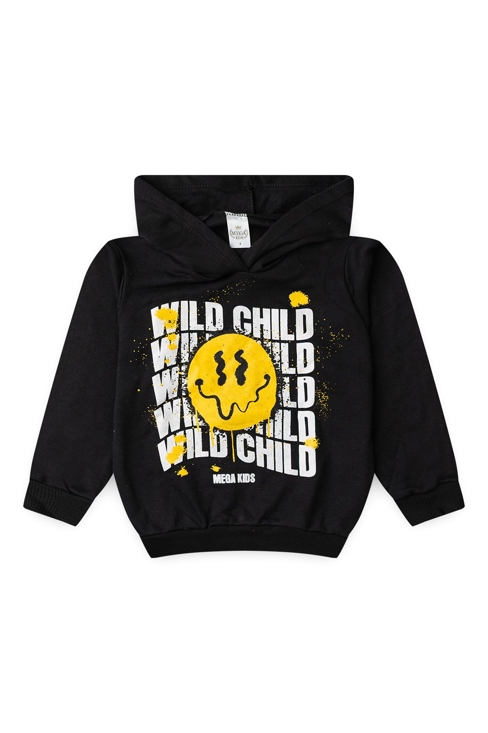 Conjunto Infantil Masculino Moletom Wild Child Emogi - Preto