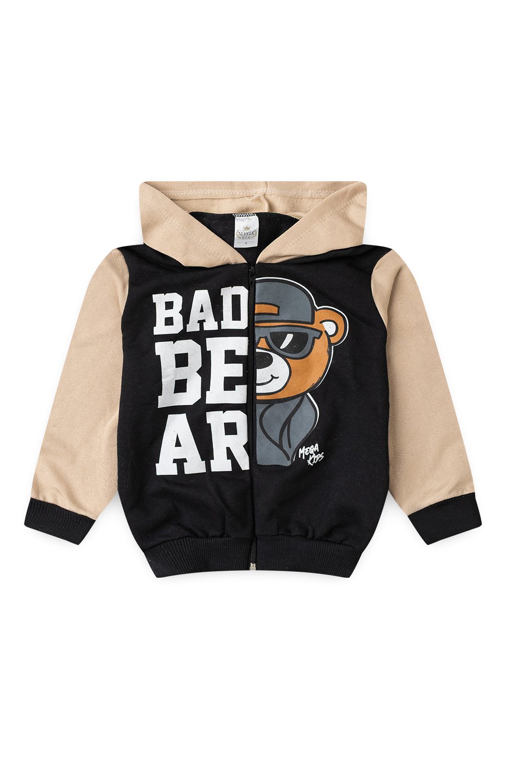 Conjunto Moletom Peluciado Infantil Masculino Bad Bear - Preto