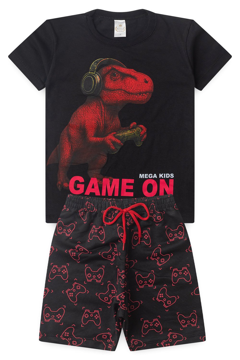Conjunto Infantil Masculino Dino Vermelho - Preto