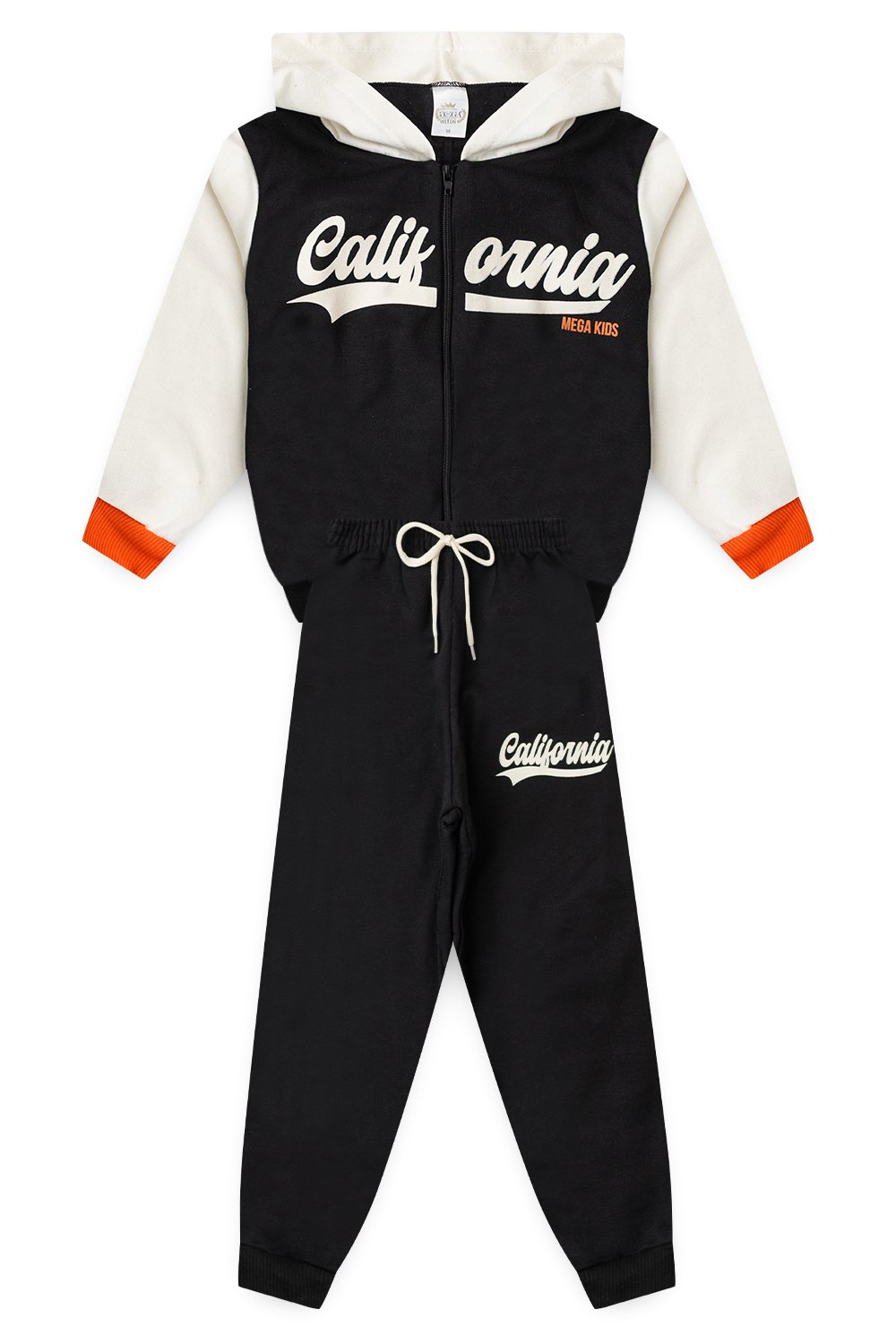 Conjunto Moletom Peluciado Infantil Masculino California - Preto