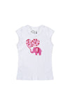 Conjunto Infantil Menina Elefante Verão Branco