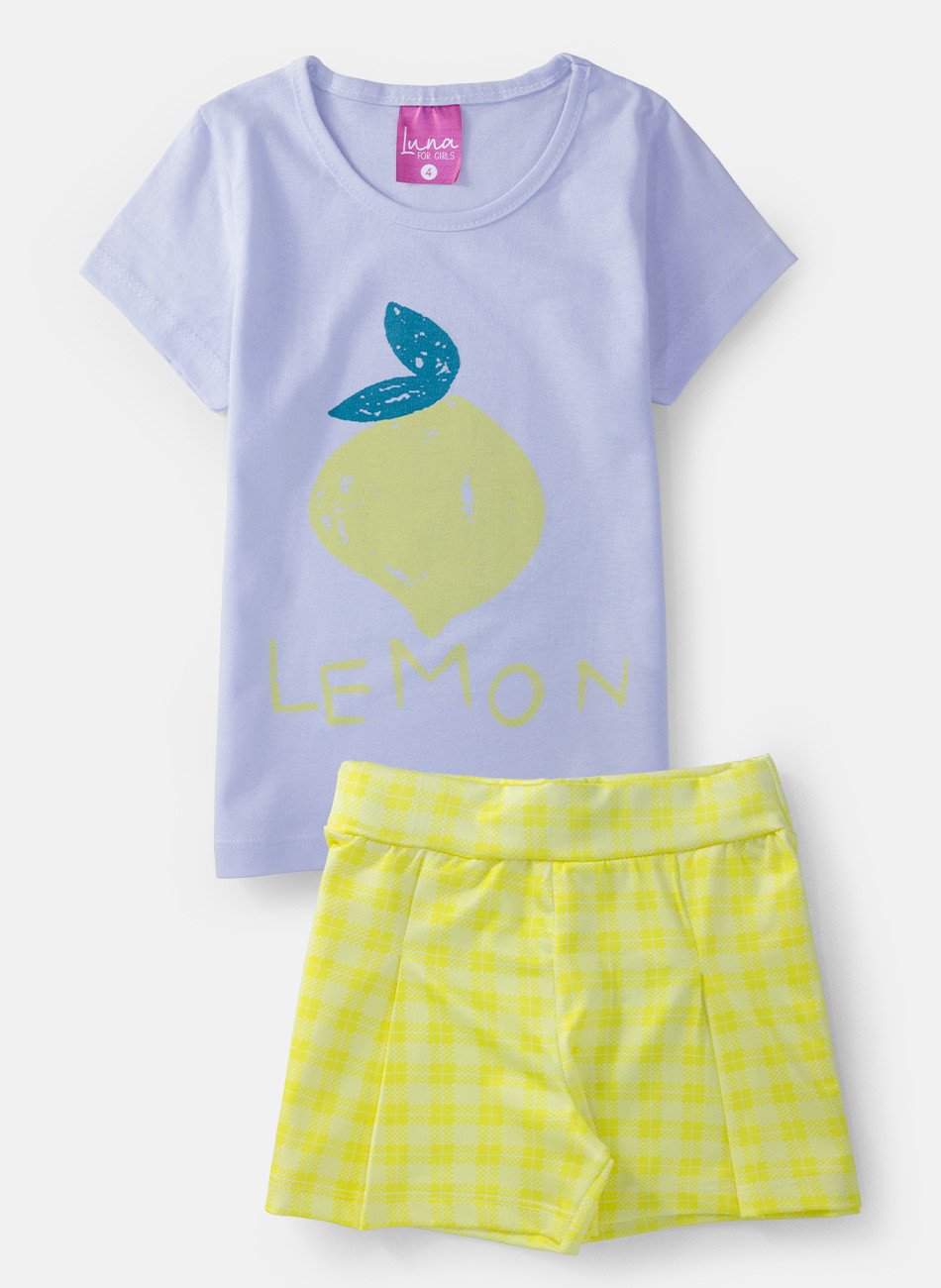 Conjunto Infantil Menina Lemon Branco 178 - Laluna