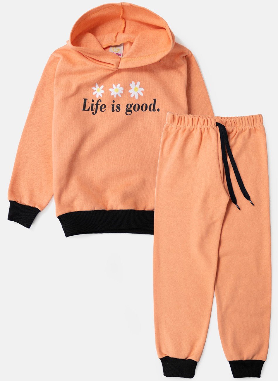 Conjunto Infantil Menina Moletom Life Is Good Sunset 0320 - Laluna