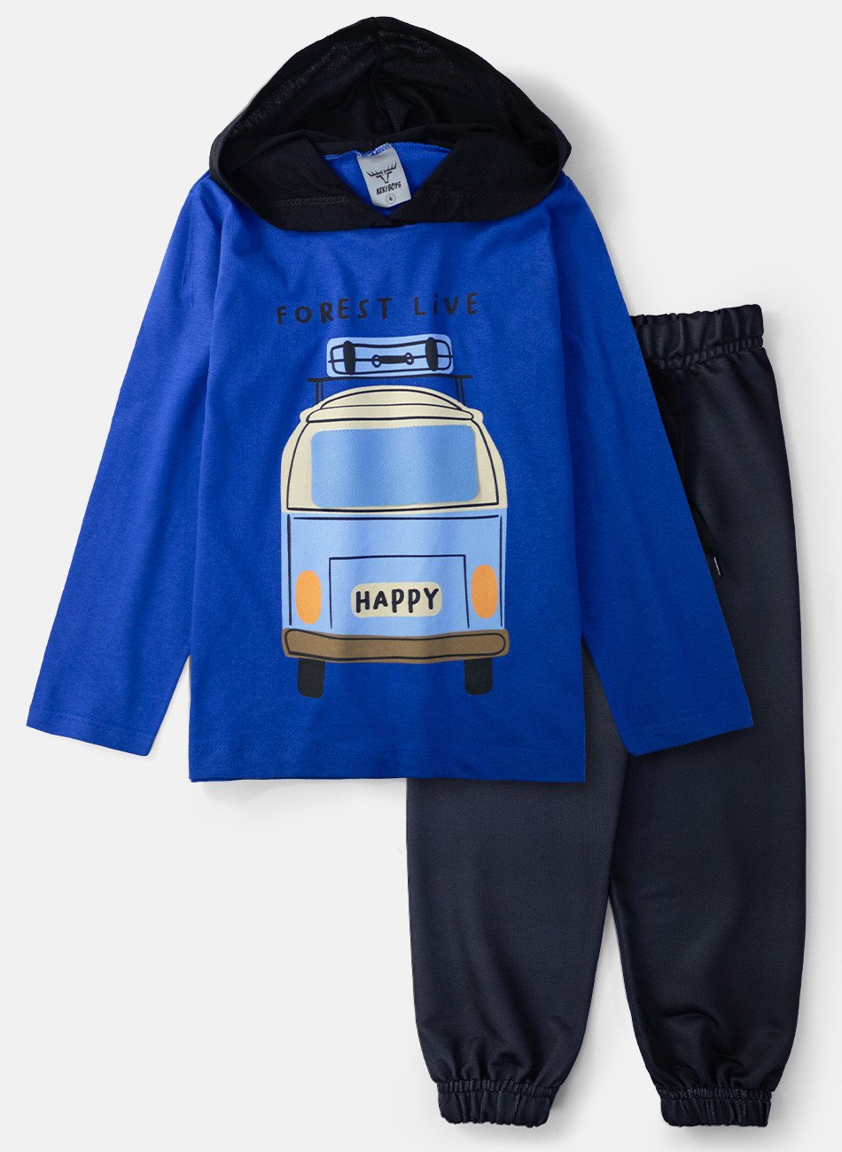 Conjunto Infantil Menino Meia Estação C/Capuz Happy Royal 0321 - Keki Boys