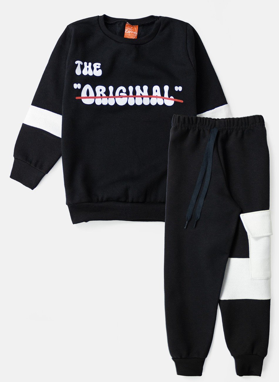 Conjunto Infantil Menino Moletom The Original Preto 0572 - Torrox