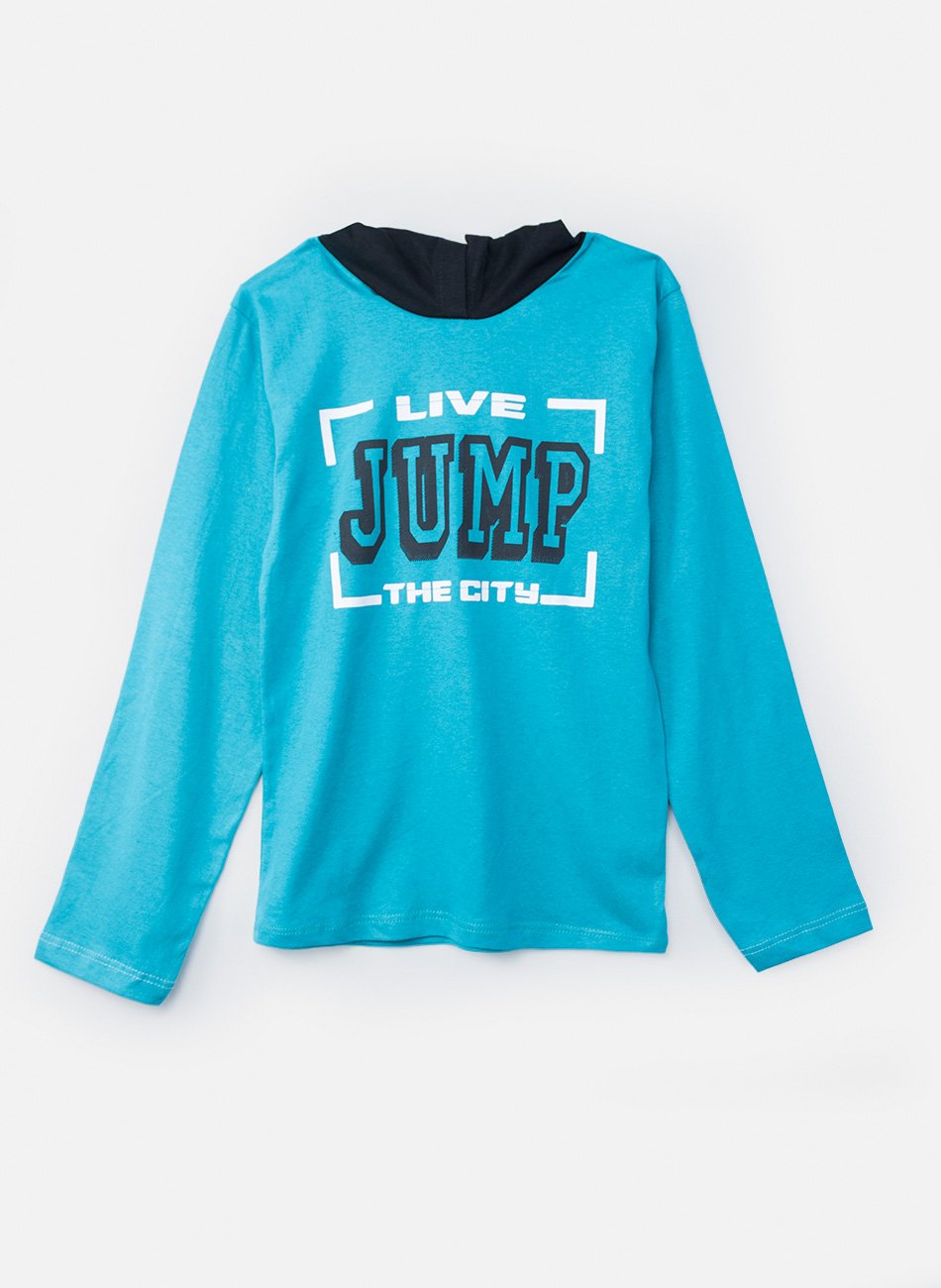 Conjunto Infantil Meia Estação Menino com Capuz Live Jump Petróleo 0105 - Keki Boys