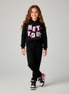 Conjunto Infantil Menina Moletom Hey You Preto 0358 - Laluna