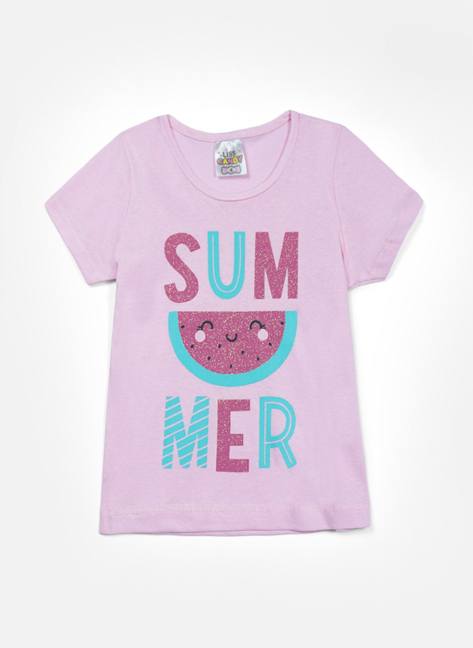 Conjunto Infantil Menina Summer Melancia Rosa 0754 - Laluna