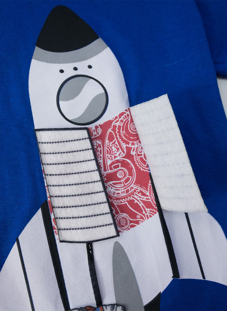 Conjunto Infantil Menino Foguete Azul 0433 - Keki Boys
