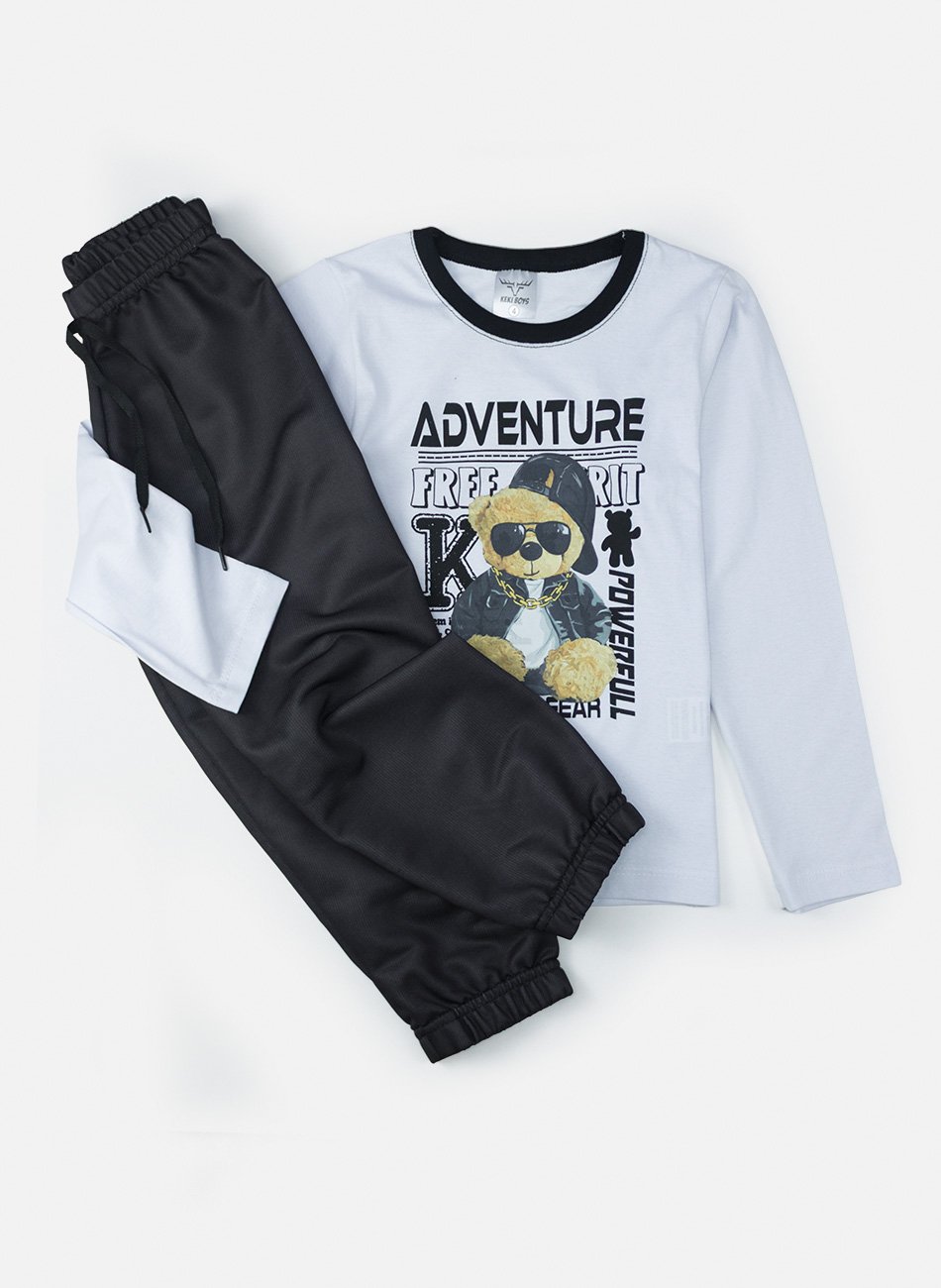 Conjunto Infantil Menino Meia Estação Adventure Urso Branco 0104 - Keki Boys