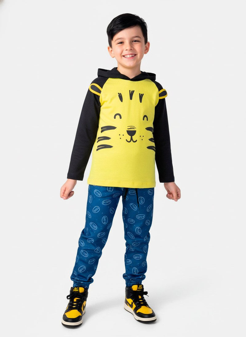 Conjunto Infantil Menino Meia Estação Tigre Mostarda 0250 - Keki Boys