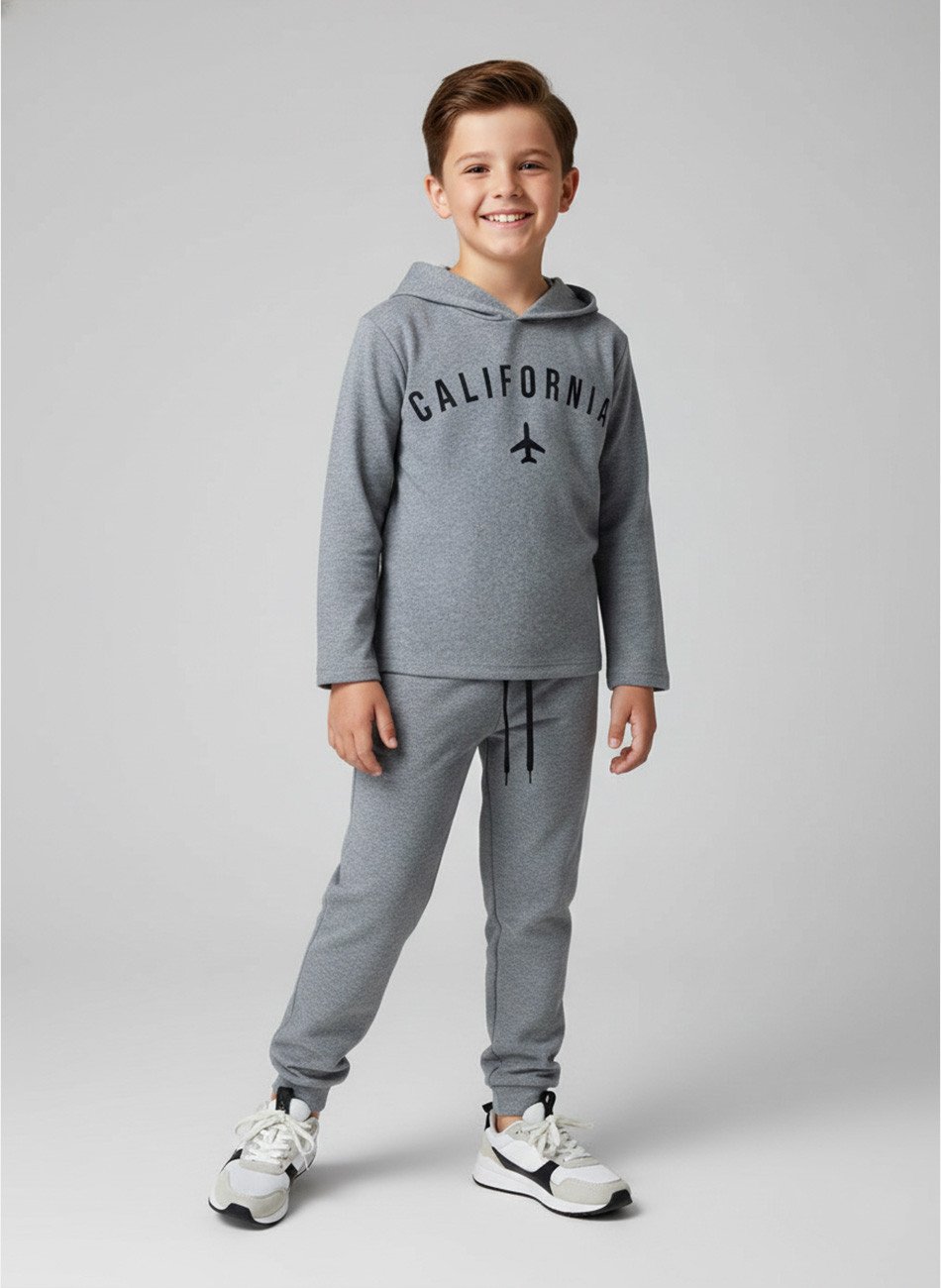 Conjunto Infantil Menino Moletom California Mescla 0662 - Torrox