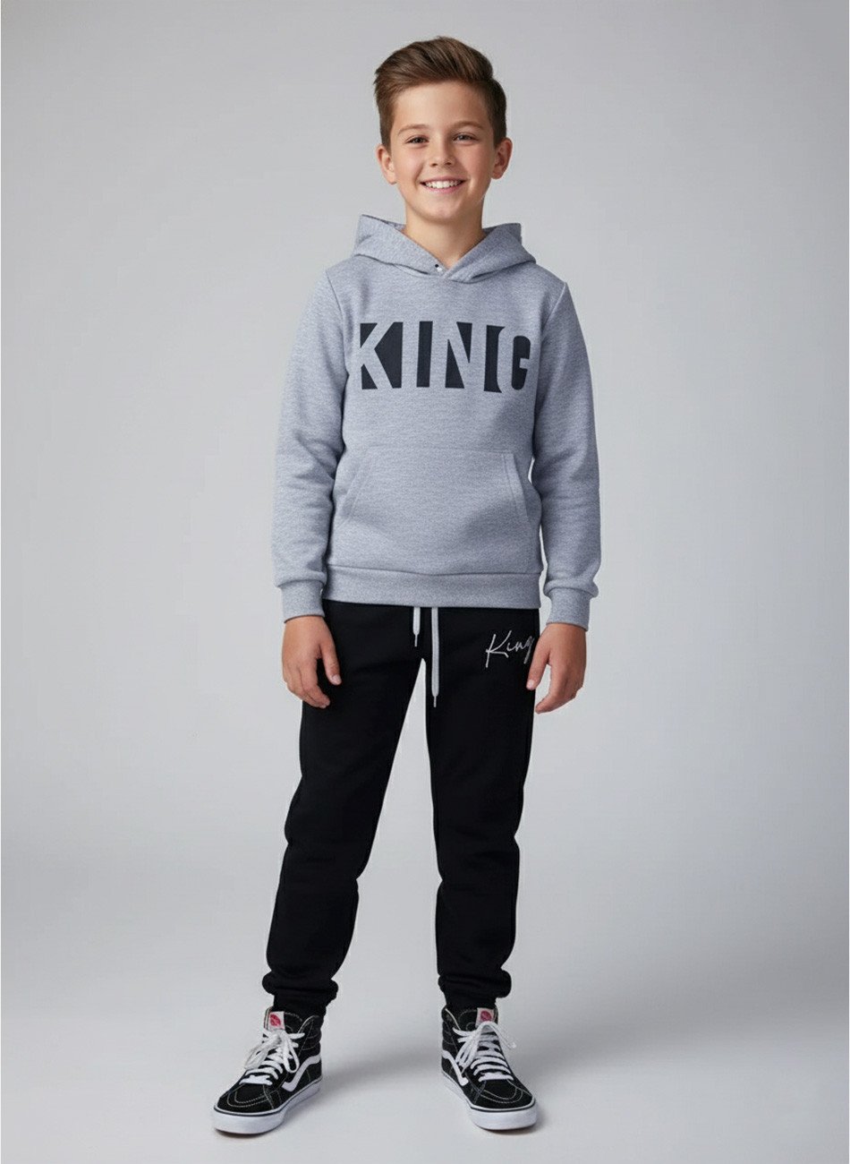 Conjunto Infantil Menino Moletom King Mescla 0693 - Keki Boys
