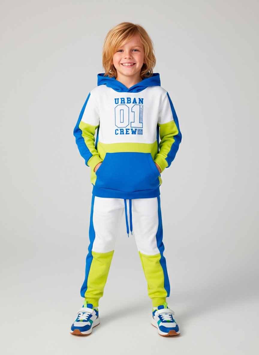 Conjunto Infantil Menino Moletom Urban Crew Creme 0561 - Torrox