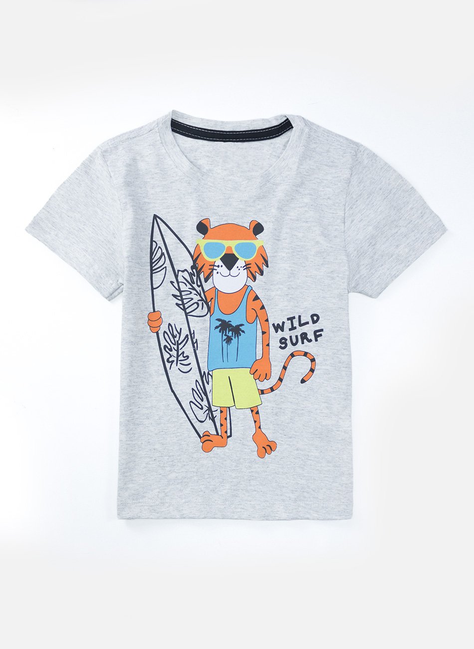 Conjunto Infantil Menino Wild Surf Mescla 0455 - Keki Boys
