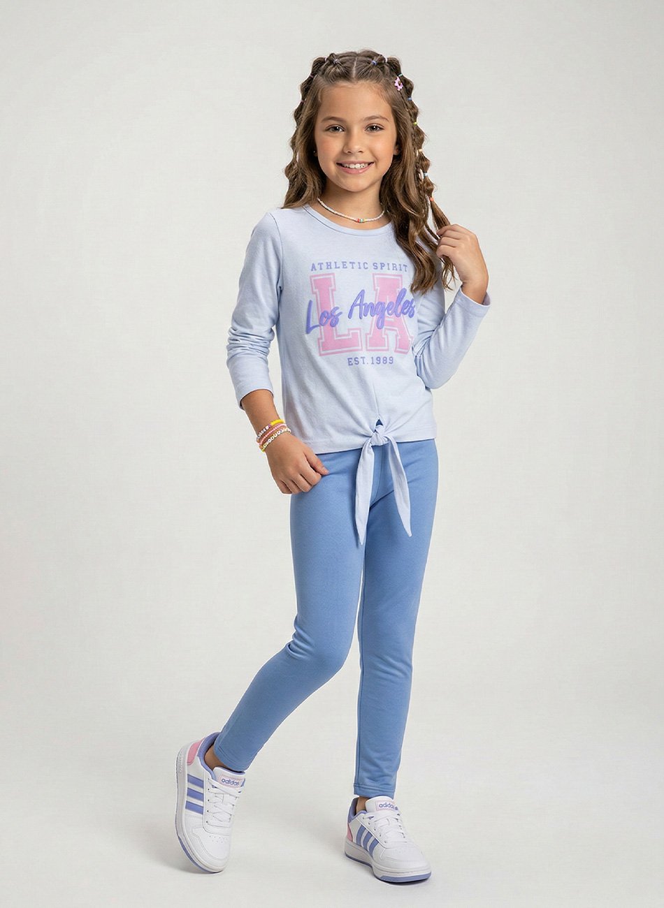 Conjunto Menina Meia Estação Los Angeles Branco 346 - Laluna