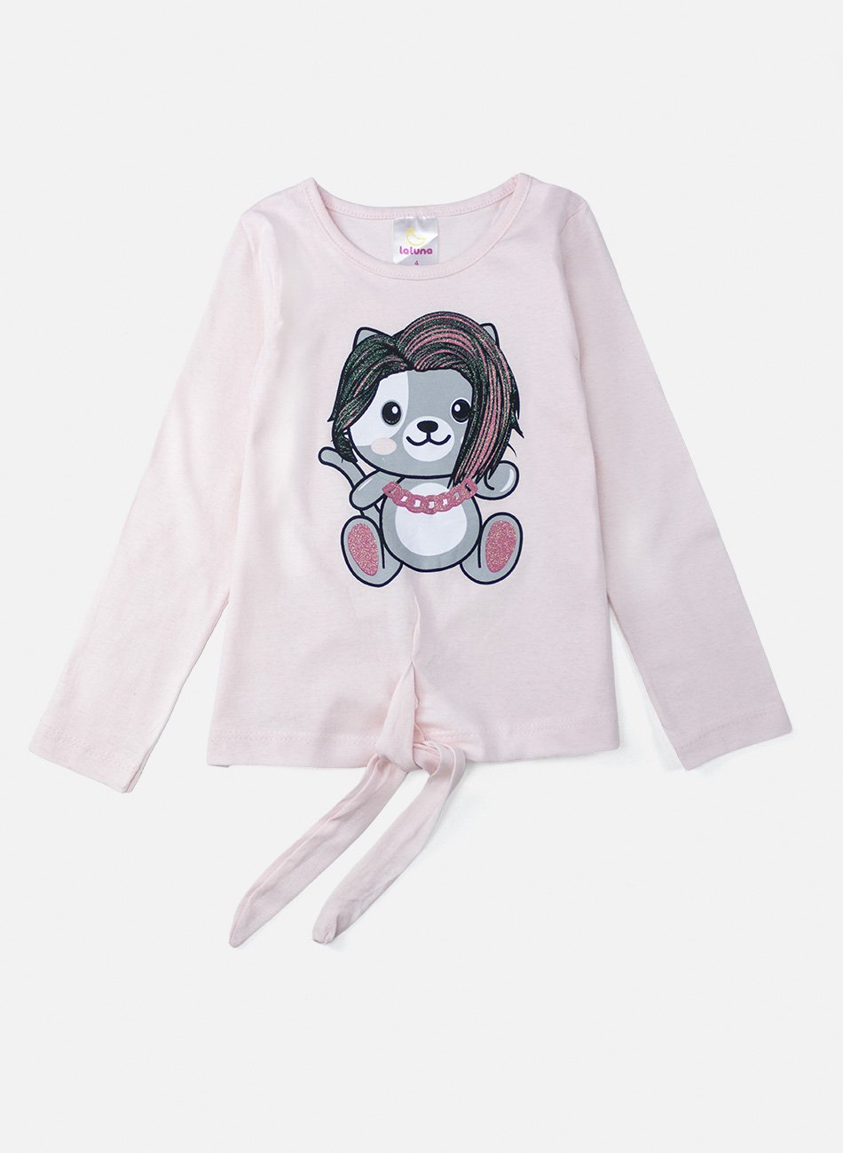 Conjunto Menina Meia Estação Ursinha Sweet Rosa 361 - Laluna