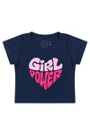 Conjunto Infantil Menina Girl Power Verão Azul Marinho