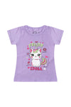 Conjunto Infantil Menina Gatinho Verão Lilás