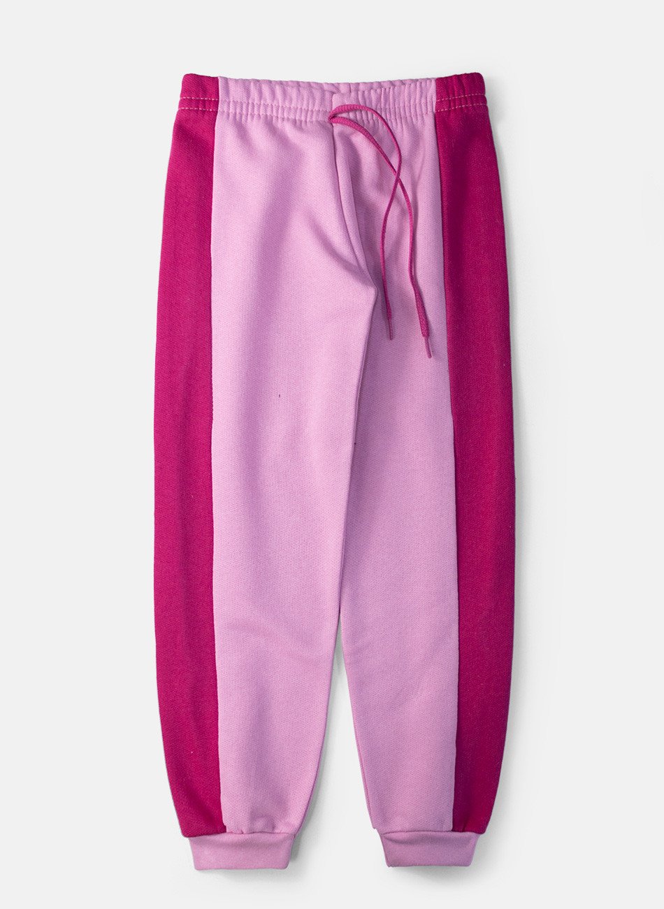 Conjunto Infantil Menina Moletom Flor Happy Rosa 0439 - Laluna