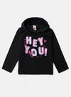 Conjunto Infantil Menina Moletom Hey You Preto 0358 - Laluna