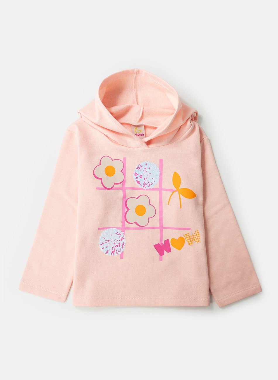 Conjunto Infantil Menina Moletom WOW Pêssego 0383 - Laluna
