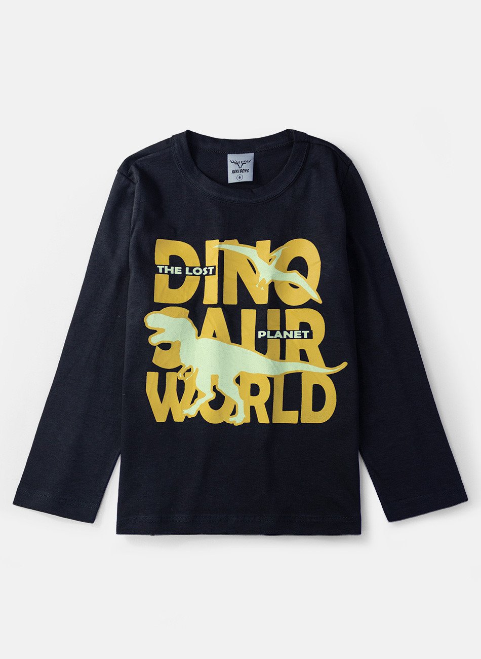 Conjunto Infantil Menino Meia Estação Dinosaur World Preto 071 - Keki Boys