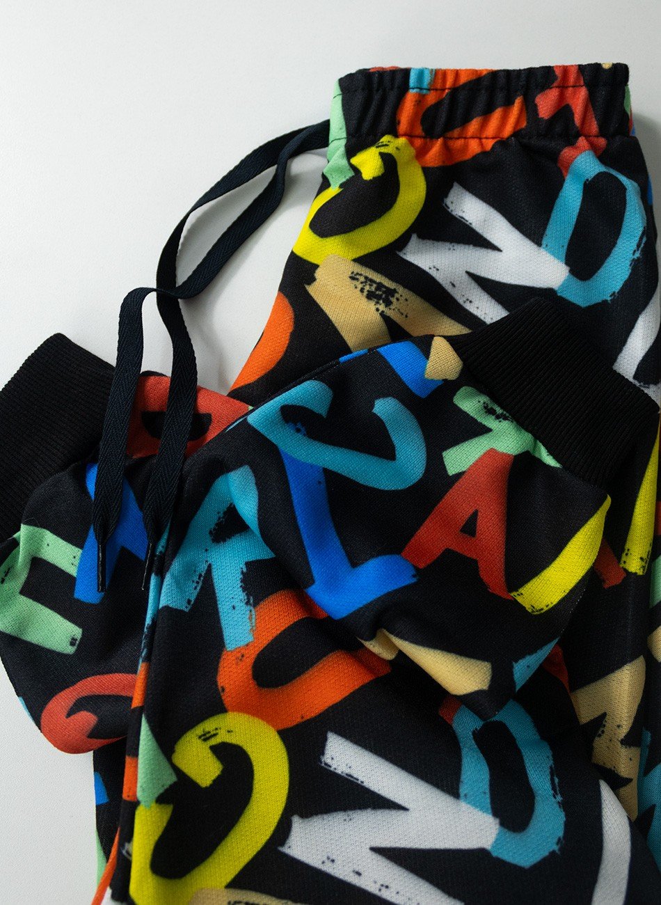 Conjunto Infantil Menino Moletom com Capuz Letras Preto 0566 - Torrox