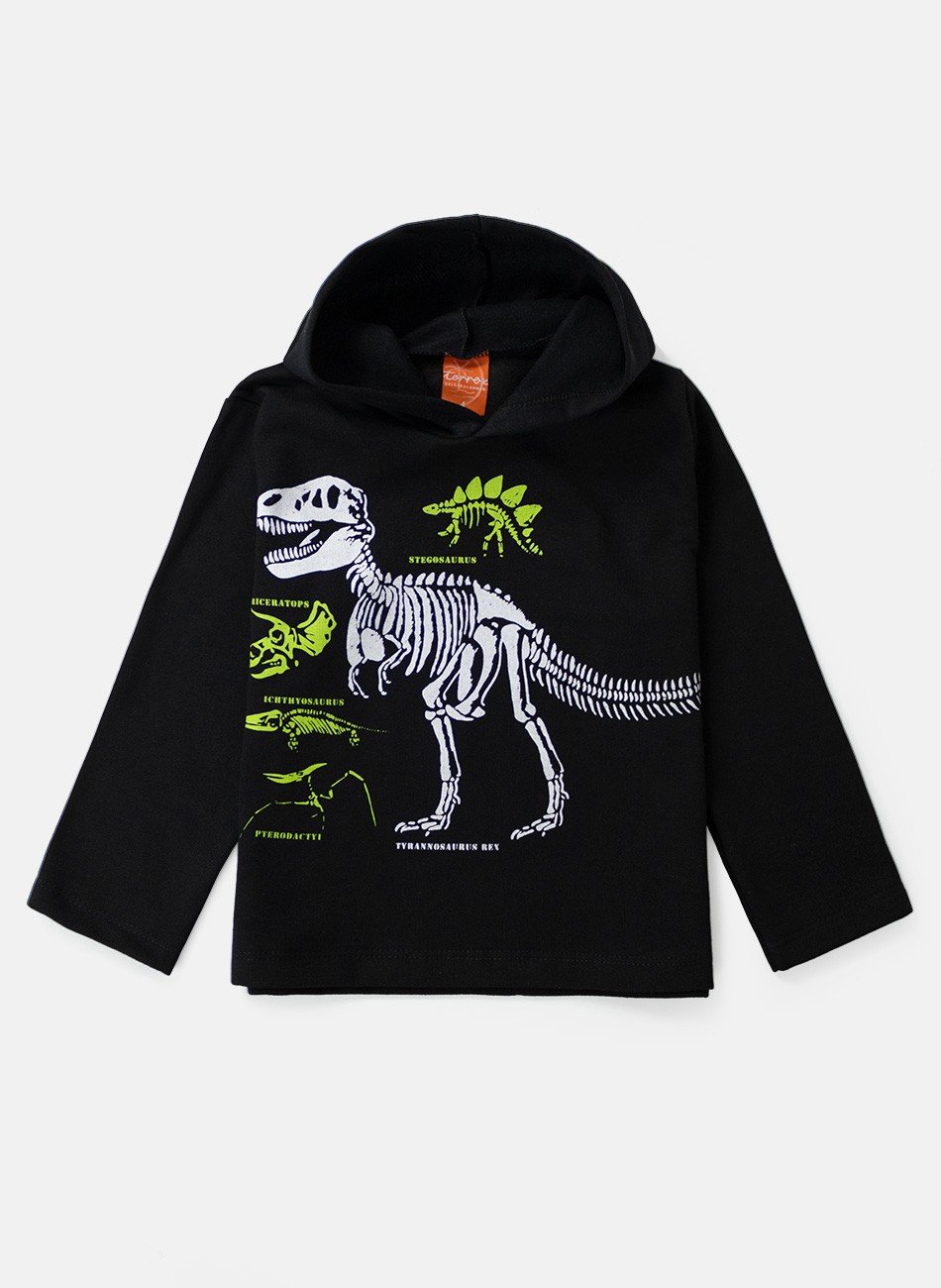 Conjunto Infantil Menino Moletom Dinossauros Preto 0663 - Torrox